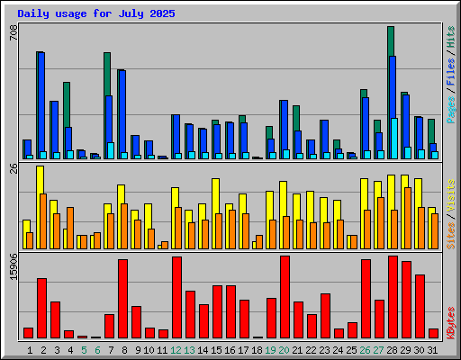 Daily usage for July 2025