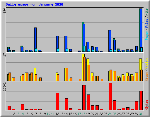 Daily usage for January 2026