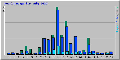 Hourly usage for July 2025