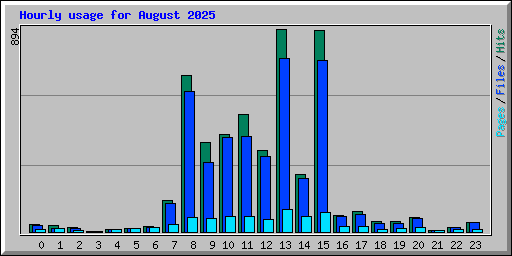 Hourly usage for August 2025
